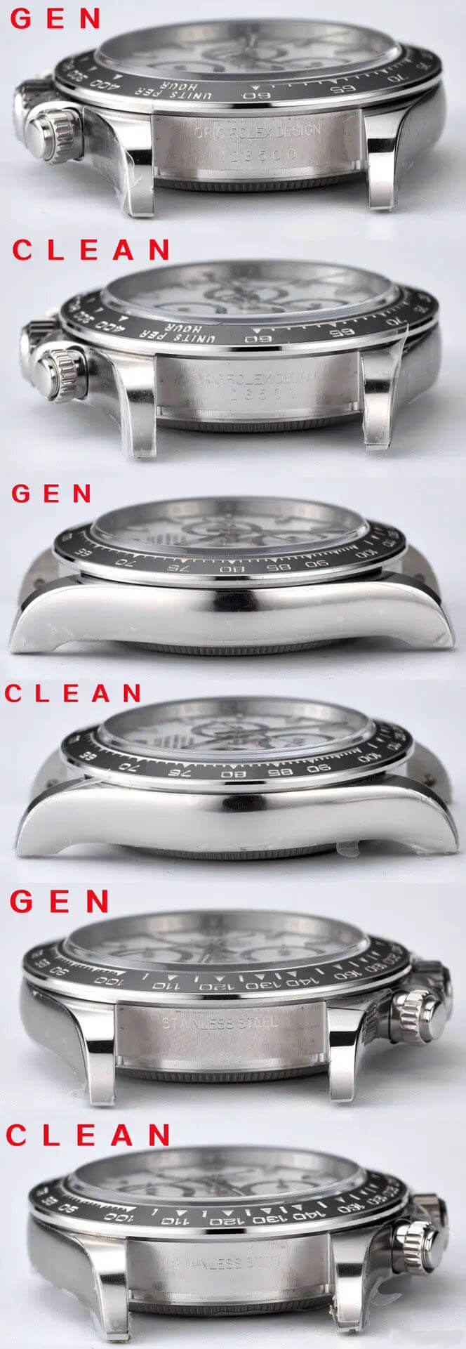 clean factory rolex daytona m126500ln 0001 vs the authentic one 11