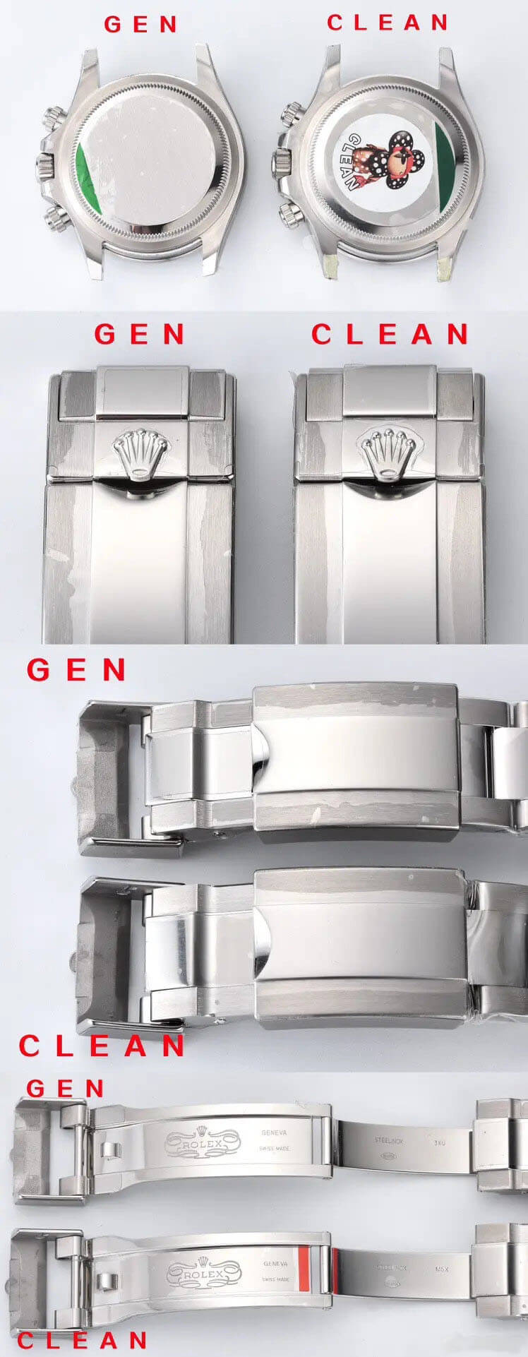 clean factory rolex daytona m126500ln 0001 vs the authentic one 12