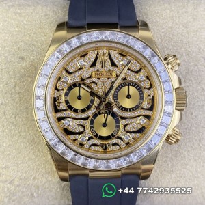 Clean Factory Rolex Cosmograph Daytona 116588 TBR Full Diamond Tiger Dial
