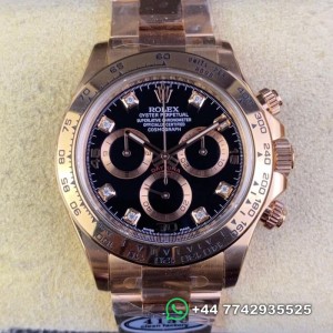 Clean Factory Rolex Cosmograph Daytona Replica Watches M116505-0015 Rose Gold Watches Black Dial