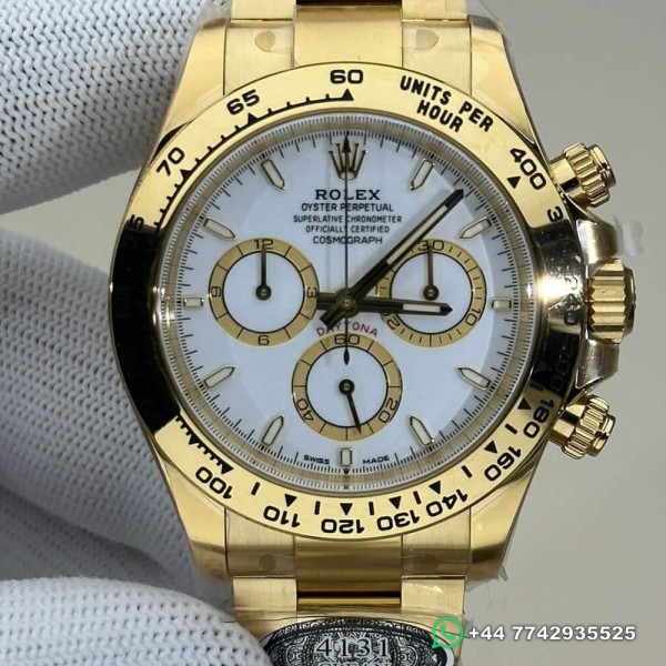 Clean Factory  Rolex Cosmograph Daytona Replica Watches M126508-0001 White Dial
