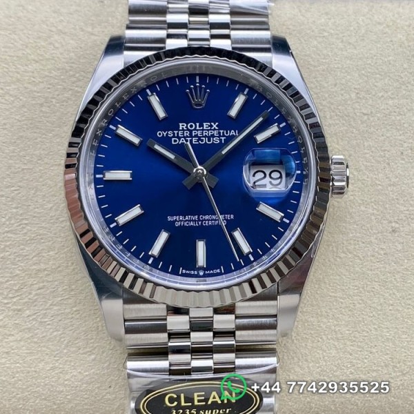 Clean Factory Rolex Datejust Replica Watches M126234-0017 Blue Dial Size 36mm