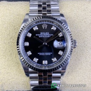 Clean Factory Rolex Datejust M126234-0027  Black Diamond Dial