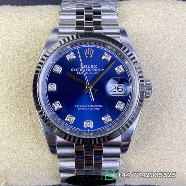 Clean Factory Rolex Datejust Replica Watches M126234-0037  Blue Diamond Dial