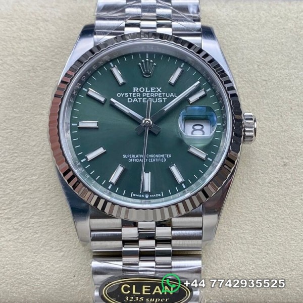 Clean Factory Rolex Datejust Replica Watches M126234-0051 Mint Green Size 36mm