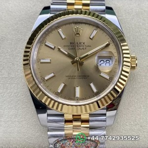 Clean Factory Rolex Datejust Replica Watches M126333-0010 Champagne Bezel Size 41mm
