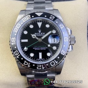 Clean Factory Rolex GMT Master II Replica Watches 116710LN-0001 Black Dial