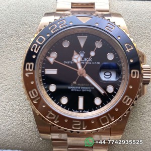 Clean Factory Rolex GMT Master II Replica Watches M126715CHNR-0001 Rose Gold
