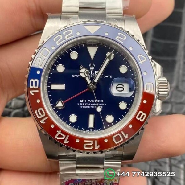 Clean Factory Rolex GMT Master II Replica Watches M126719BLRO-0003 Blue Dial 3186 Series