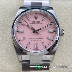 Clean Factory Rolex Oyster Perpetual Replica Watches M126000-0008 Pink Dial Size 36mm